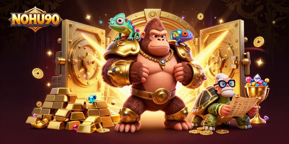 NOHU90 invites players to win big in this vibrant casino scene filled with treasures and adventure.