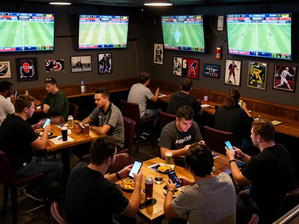 Place bets on live sports matches at MB66 in an exciting sports bar setting