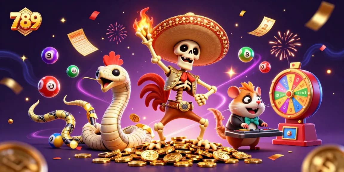 Experience the excitement of 789 with vibrant casino characters and animated gambling elements.