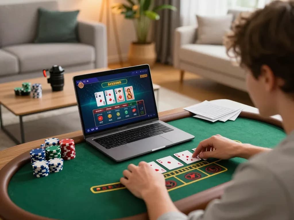 Engaging gameplay at home showcasing Link nhà cái da88 with poker chips and strategies