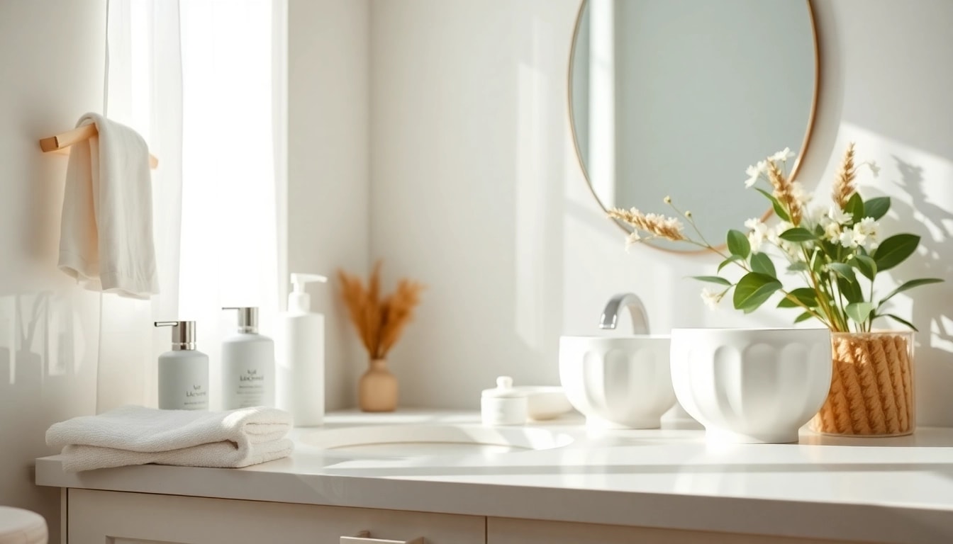 Anal bleaching before and after showcasing effective skincare in a serene bathroom environment.