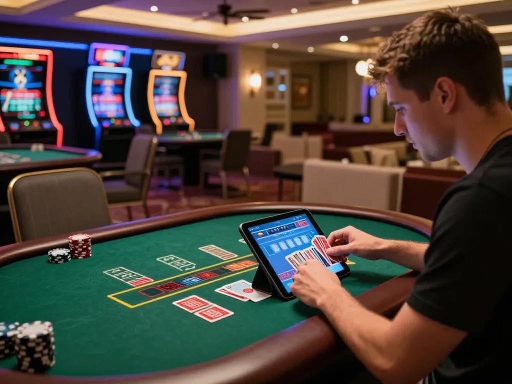 Player strategizing in F168 online casino environment during a live blackjack game.
