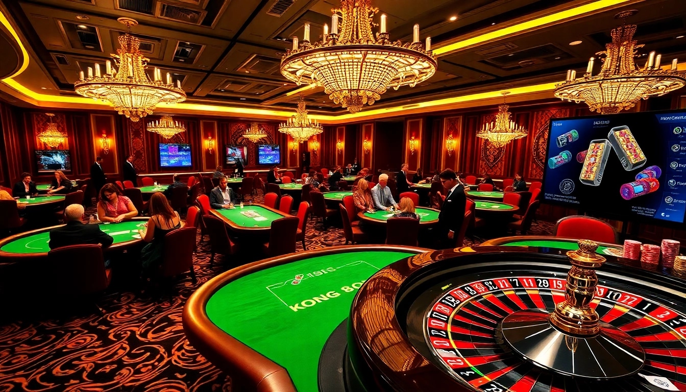 Experience cutting-edge gaming at https://kong88.win with vibrant poker tables, chips, and roulette action.