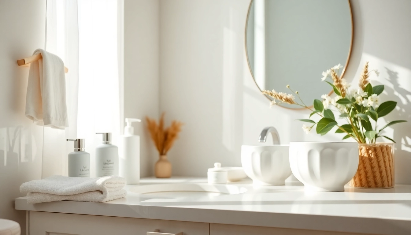 Anal bleaching before and after showcasing effective skincare in a serene bathroom environment.