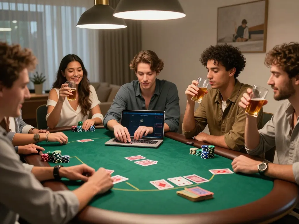 Người chơi tham gia chơi poker trực tuyến với 12bet trên máy tính xách tay tại nhà.