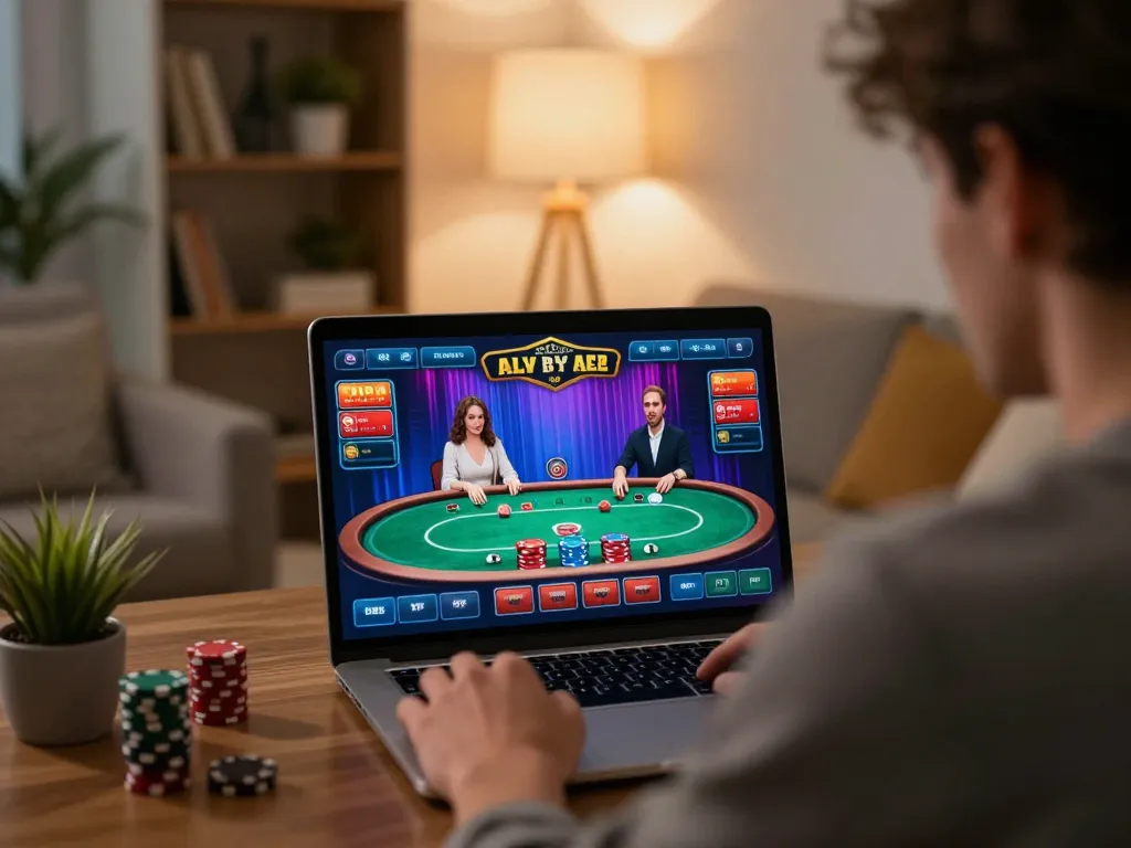Engaging player enjoying live dealer games on PH22 online casino interface.