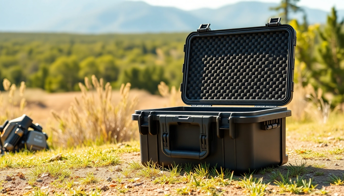 Discover the durable Pelican gun case for sale, showcasing its reliable features in an outdoor setting.