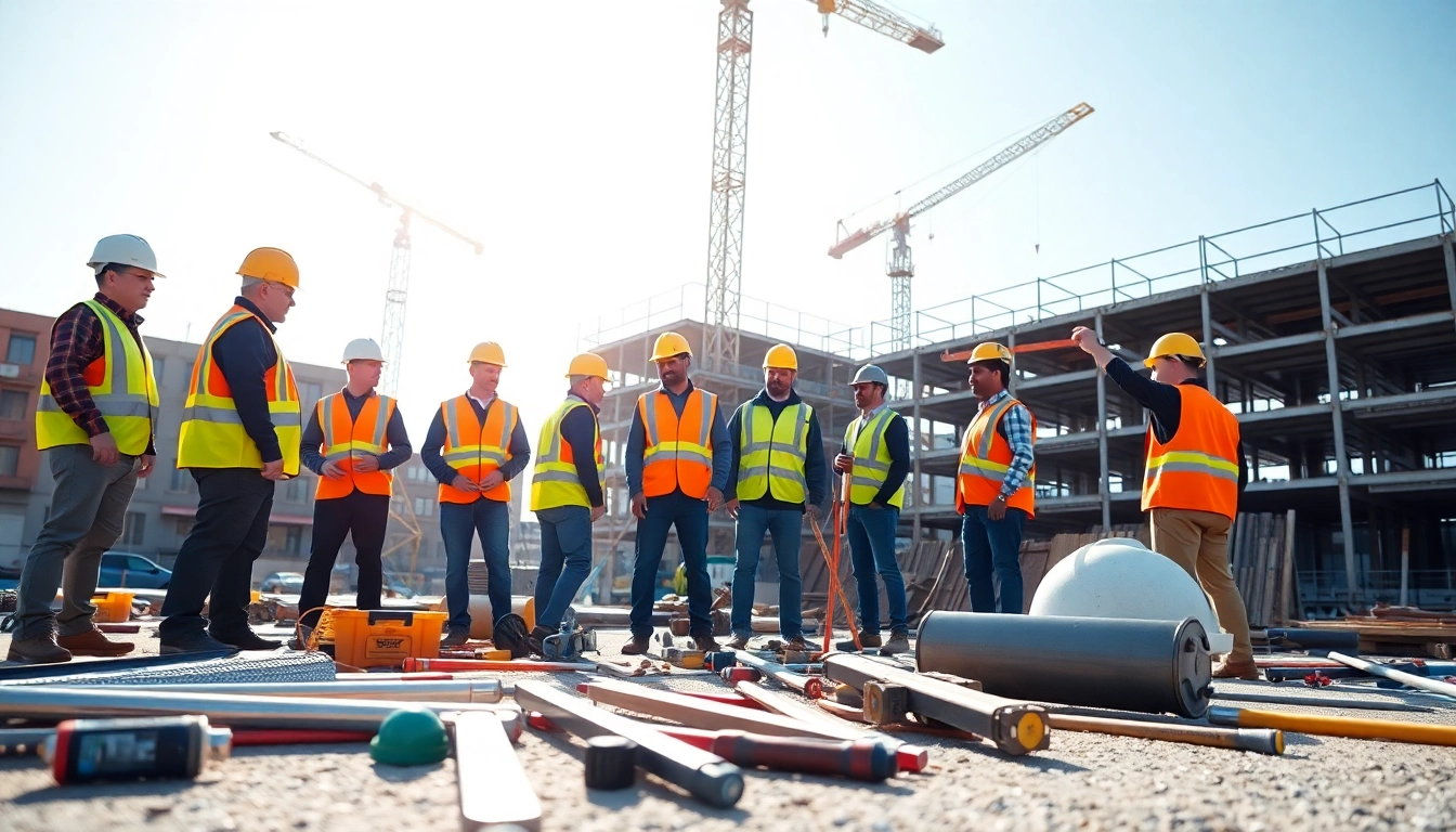 New Jersey General Contractor team working on a construction project, emphasizing collaboration.