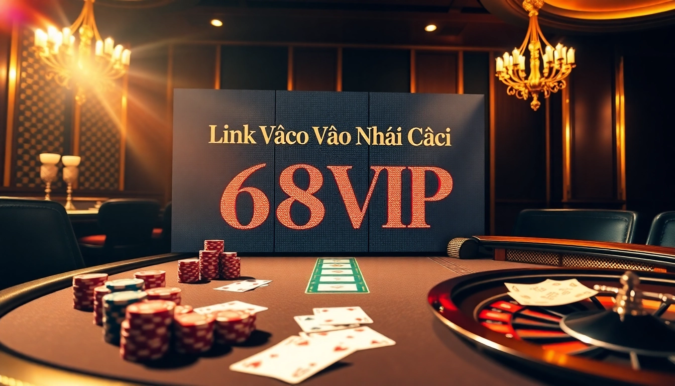 Engage in high-stakes gameplay with Link Vào Nhà Cái 68VIP featuring poker, roulette, and vibrant casino elements.