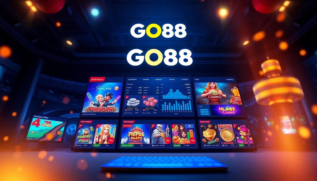 Engaging gaming interface of GO88 with vibrant visuals, showcasing popular games.