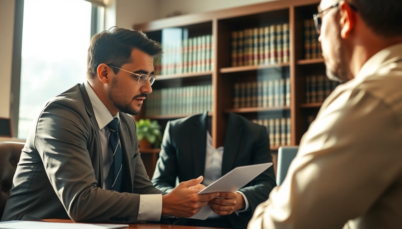 Clearwater truck accident lawyer consulting with a client in a professional office environment.