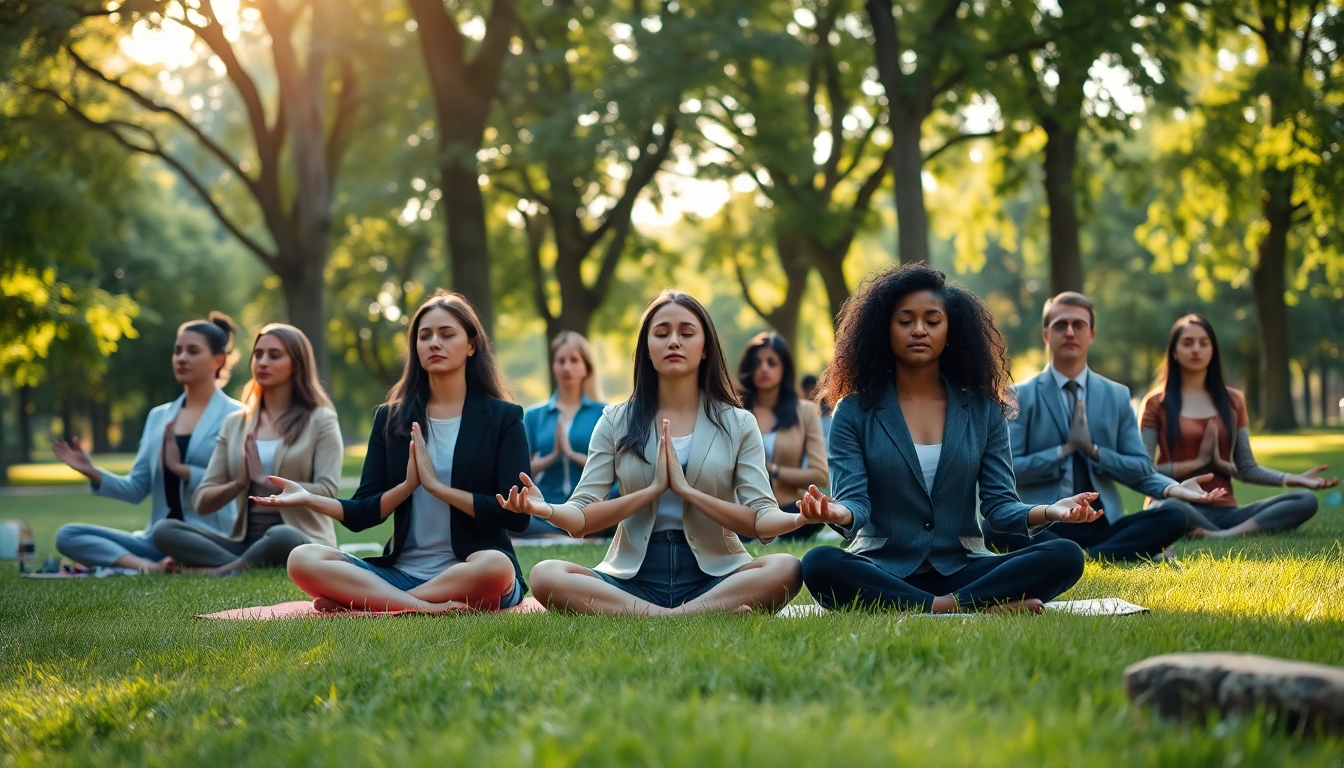 Mental health tips through professionals meditating peacefully in nature.
