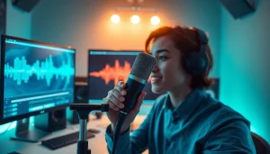 Creating lifelike AI Voice technology in a professional studio environment.