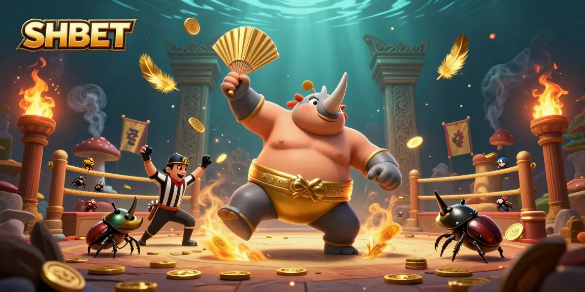 Experience SHBET's thrilling online casino action with vibrant 3D illustration featuring betting antics.
